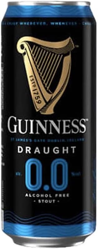 Guinness Draught Alcohol Free Stout 440ml Cans (12 Pack) - 0.0% ABV - Alcohol Free Beer Gifts for Men, Birthday Gifts for Men and Women, For Her, Non-Alcoholic Beers and Lagers