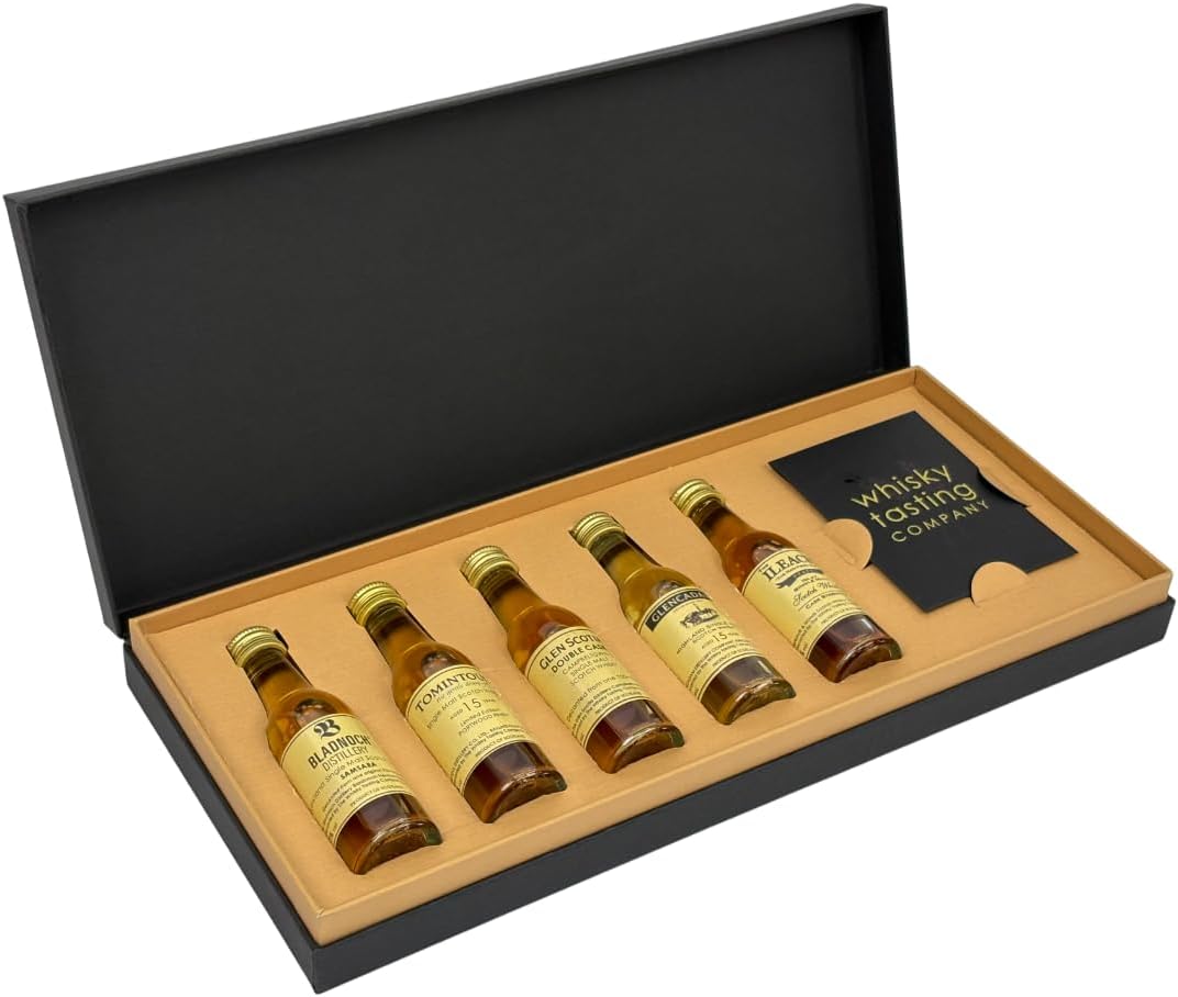 The Whisky Tasting Company - Premium Scottish Single Malts Gift Set - Including Bladnoch, Tomintoul, Glenadam, Islay, Glen Scotia 30ml