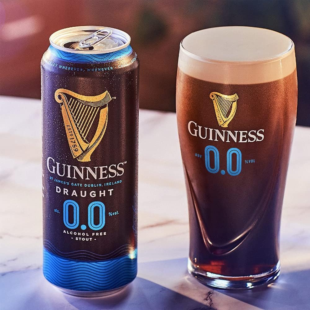 Guinness Draught Alcohol Free Stout 440ml Cans (12 Pack) - 0.0% ABV - Alcohol Free Beer Gifts for Men, Birthday Gifts for Men and Women, For Her, Non-Alcoholic Beers and Lagers