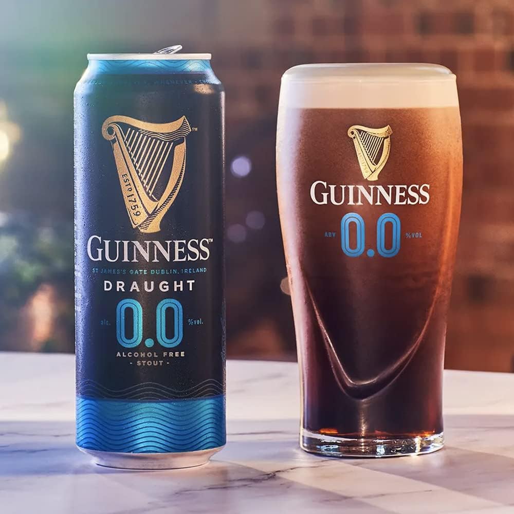 Guinness Draught Alcohol Free Stout 440ml Cans (12 Pack) - 0.0% ABV - Alcohol Free Beer Gifts for Men, Birthday Gifts for Men and Women, For Her, Non-Alcoholic Beers and Lagers
