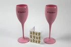 Veuve Clicquot Champagne glasses in pink acrylic With free Gift tag X2 £24.95